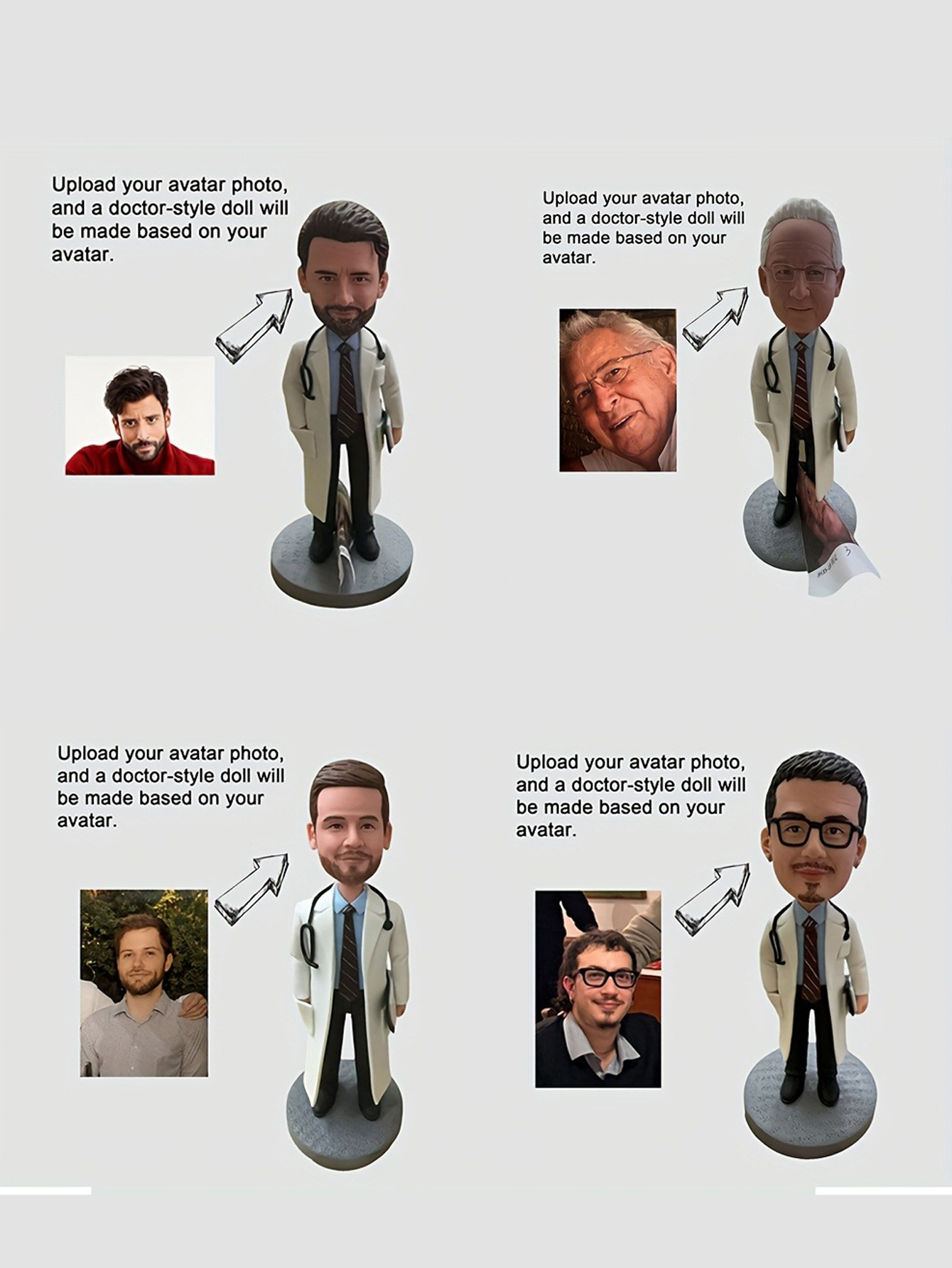 Custom Doctor-Themed Clay Figurine Doll Gift